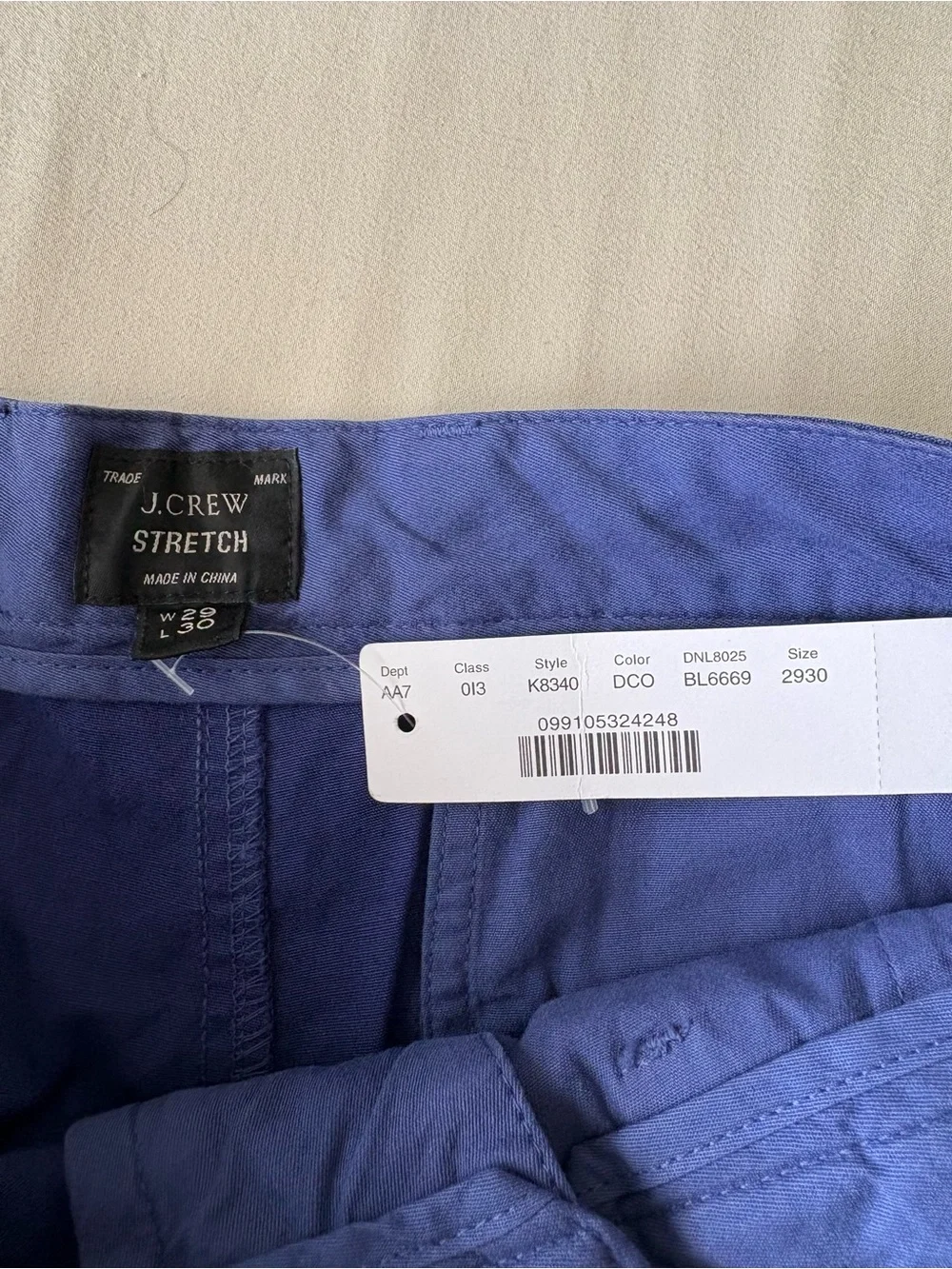 J. Crew Men's Pleated Chinos in Rich Royal Blue Size 29 × 30
